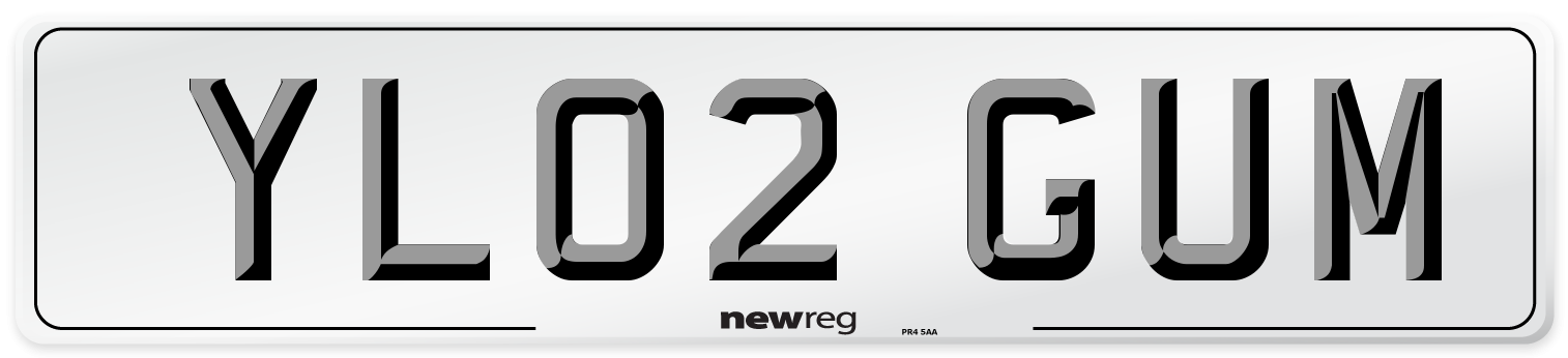 YL02 GUM Number Plate from New Reg